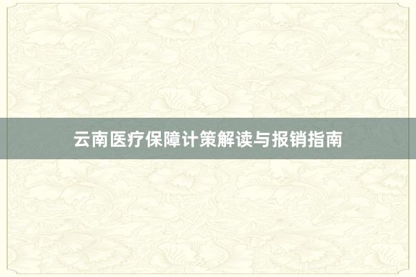 云南医疗保障计策解读与报销指南